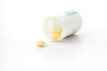 Yellow pill with open case Royalty Free Stock Photo