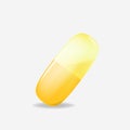 Yellow pills Yellow pillow on white