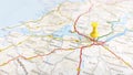 A yellow pin stuck in Limerick on a map of Ireland Royalty Free Stock Photo