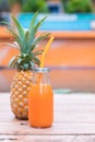 Yellow pineapple tropic fruit summer smoothie