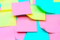 Yellow, pink, blue sticky note isolate on white background Royalty Free Stock Photo