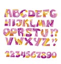 Yellow and pink fairy tale childish style letter set