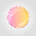 Yellow Pink Round Shiny Glass Drop