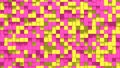 Yellow pink small box cube random geometric background. Abstract square pixel mosaic illustration. Land block background. Fantasy Royalty Free Stock Photo