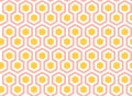 Yellow, Pink and White Hexagons Seamless Pattern. Vector Geometric Ornament. Simple Illustration Packaging and Wrapping