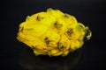 Yellow pitahaya on black background Royalty Free Stock Photo