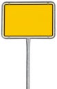 Yellow placement sign (clipping path included)