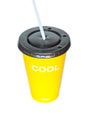 Yellow plasstic cup