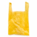 Yellow plastic bag on white Royalty Free Stock Photo