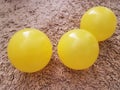 Yellow plastic balls for children Royalty Free Stock Photo