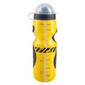 Yellow plastic bicycle bottle for water, on a white background