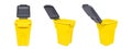 Yellow plastic bins or garbage trash isolated on white background.