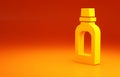 Yellow Plastic bottle for laundry detergent, bleach, dishwashing liquid or another cleaning agent icon isolated on Royalty Free Stock Photo