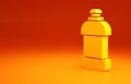 Yellow Plastic bottle for laundry detergent, bleach, dishwashing liquid or another cleaning agent icon isolated on Royalty Free Stock Photo