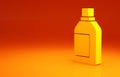 Yellow Plastic bottle for laundry detergent, bleach, dishwashing liquid or another cleaning agent icon isolated on Royalty Free Stock Photo