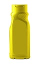 yellow plastic bottle with the male shower gel isolated on white background Royalty Free Stock Photo