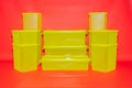 Yellow Plastic Box Jars in Various Sizes: Versatile Storage Solutions