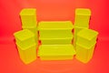 Yellow Plastic Box Jars in Various Sizes: Versatile Storage Solutions