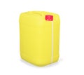 Yellow plastic canister isolated white Royalty Free Stock Photo