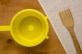 Yellow plastic colander Royalty Free Stock Photo