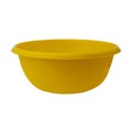 Yellow plastic dish isolated on white background. Image for a project or layout