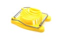 Yellow plastic egg cutter. Royalty Free Stock Photo