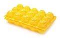 Yellow plastic eggs box Royalty Free Stock Photo