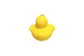 yellow plastic funny duck on white background Royalty Free Stock Photo