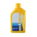 Yellow plastic gallon on a white Royalty Free Stock Photo
