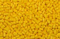 Yellow plastic granulate pellets