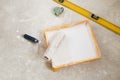 Yellow plastic paint tray Royalty Free Stock Photo