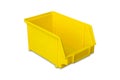 Yellow plastic parts bin Royalty Free Stock Photo