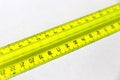 Yellow plastic ruler Royalty Free Stock Photo