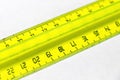 Yellow plastic ruler Royalty Free Stock Photo