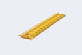 Yellow plastic ruler isolated on white background. Royalty Free Stock Photo