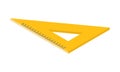 Yellow plastic ruler triangle measurement instruments and school equipment isometric vector