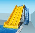 Yellow plastic water-slides Royalty Free Stock Photo