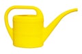 Yellow plastic watering can for watering plants isolated on white background Royalty Free Stock Photo