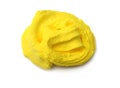 yellow plasticine isolated on white background. modelling clay