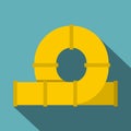 Yellow playground slider icon, flat style