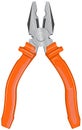 Yellow pliers. Illustration