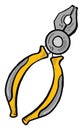 Yellow pliers, illustration, vector