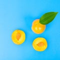 Yellow plum fruit on the white Royalty Free Stock Photo