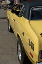 Yellow Plymouth Duster car parked on a street in Manchester, the United States