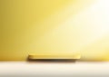 Yellow Podium Product Display Mockup Scene Background Template with Light Beam
