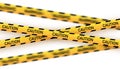 Yellow police line. Crime scene yellow tape. danger tapes. Vector stock illustration. Royalty Free Stock Photo