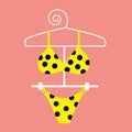 Yellow Polka Dot Bikini Royalty Free Stock Photo