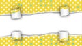 Yellow Polka Dot Torn Paper Background with White Space for Text Royalty Free Stock Photo