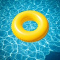 A yellow pool floater in a pool Royalty Free Stock Photo