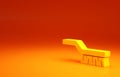 Yellow Pool table brush icon isolated on orange background. Biliard table brush. Minimalism concept. 3d illustration 3D